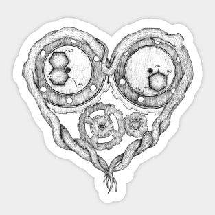 Chemistry of love: dopamine and serotonin formula (Black and white version) Sticker